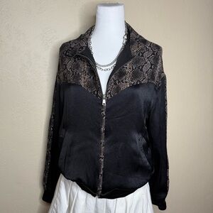 Zara snake western zip sweater